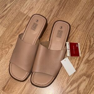 Faded Glory Beige Slide Mules